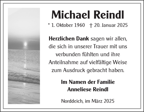 Traueranzeige von Michael Reindl von Ostfriesischer Kurier GmbH