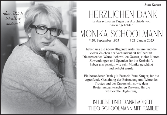 Traueranzeige von Monika Schoolmann von Ostfriesischer Kurier GmbH