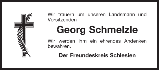 Traueranzeige von Georg K. Schmelzle von Ostfriesischer Kurier GmbH