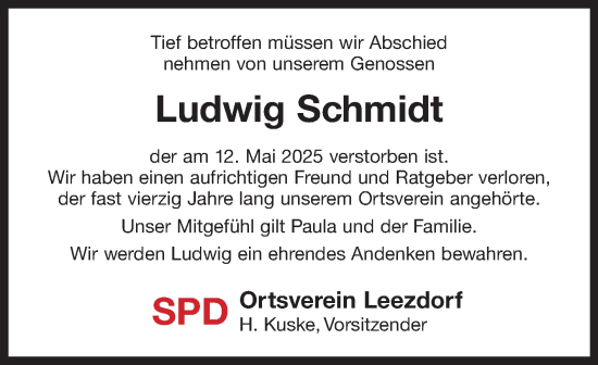 Traueranzeige von Ludwig Schmidt von Ostfriesischer Kurier GmbH