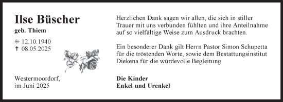 Traueranzeige von Ilse Büscher von Ostfriesischer Kurier GmbH