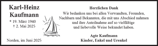 Traueranzeige von Karl-Heinz Kaufmann von Ostfriesischer Kurier GmbH