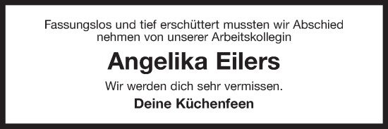 Traueranzeige von Angelika Eilers von Ostfriesischer Kurier GmbH