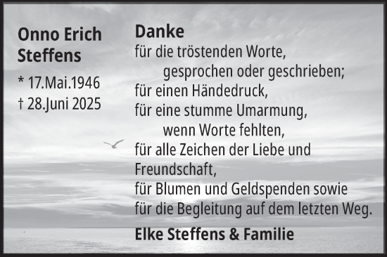 Traueranzeige von Onno Erich Steffens von Ostfriesischer Kurier GmbH