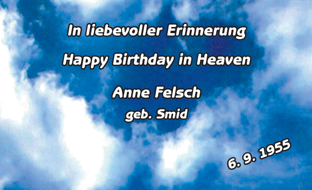  Traueranzeige für Anne Felsch vom 06.09.2025 aus Ostfriesischer Kurier / Norderneyer Badezeitung
