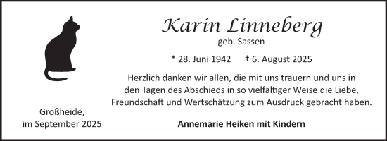 Traueranzeige von Karin Linneberg von Ostfriesischer Kurier GmbH